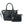 Black Croc Tote Pouch Set