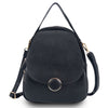 Backpack Black Rounded Small Handbag for Women
