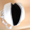 Moto Backpack White Zipper Medium Bag for Women