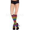 Acrylic Rainbow Stripes Knee Hi Women's Sexy Halloween Cosplay One Size