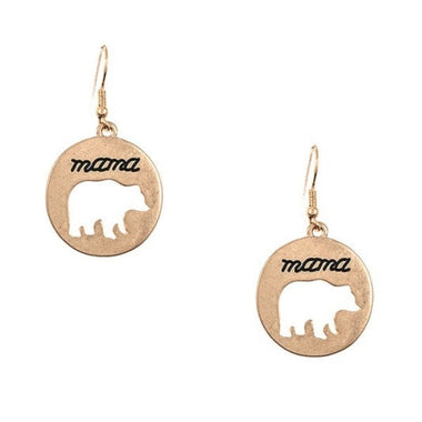 Mama Bear Cut Dangle Earrings, Cute and Stylish Mother's Day Jewelry Accessories, Perfect Gift for Mom
