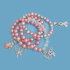 Breast Cancer Light Pink Pearl Fight 4 Pc Bracelets