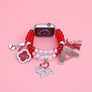 Updated DST Red Clear Glass Bead Charm Watch Band