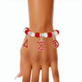 DST Sorority Red White Bling Letter Bracelet