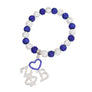 ZPB Blue White Bling Sorority Charm Bracelet