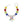 OES Sorority Rondelle Bead Star Charm Bracelet