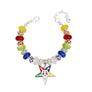 OES Sorority Rondelle Bead Star Charm Bracelet