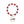 DST Red White Round Charm Luster Bracelet