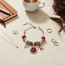 DST Snake Chain Triple Charm Luxe Bead Bracelet