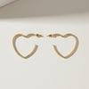 Open Hoop Classic Matte Gold Heart Earrings