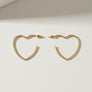 Open Hoop Classic Matte Gold Heart Earrings