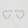 Open Hoop Classic Silver Heart Earrings