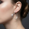 Open Hoop Classic Silver Heart Earrings