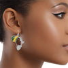 Fish Hooks Silver African Woman Rhinestone Earring