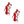 Red White Delta Heel DST Studs|1.5 x .85 inches