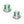 AKA Pink Green Crest Studs