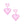 Dangle Pink Med Puffy Metal Heart Earrings Women
