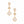 Dangle Gold White Quatrefoil Rhinestone Earrings