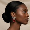 Dangle Date Night Red Crystal Sparkle Bow Earrings