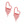 Fringe Red Large Pave Heart Earrings for Women