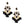 Dangle Black Crystal Petal Tassel Earrings Women