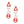 Red Sorority DST Gold Rhinestone Dangle Earrings