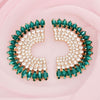 Studs Green Crystal Semi Circle Luminous Earrings