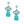 Aqua Triple Tassel Stone Earrings