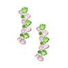 AKA Dangle Pink Green Heart Crystal Earrings