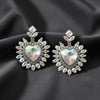 Stud Aurbo Crystal and Glass Heart Earrings