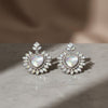Stud Aurbo Crystal and Glass Heart Earrings