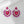 Stud Fuchsia Pink Crystal and Glass Heart Earrings