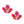 Studs Fuchsia Crystal Fan Tassel Floral Earrings