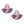 Studs Lavender Crystal Fan Tassel Floral Earrings