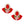 Studs Red Crystal Fan Tassel Floral Earrings