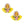Studs Yellow Crystal Fan Tassel Floral Earrings