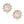 AKA Studs Pink Green Crystal Rounded Earrings
