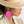 Fish Hook Fuchsia White Cowgirl Hat Fringe Earring