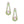 AKA Sorority Ruffled Pink Green Crystal Earrings