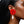 DST Red Rose White Pearl Teardrop Stud Earrings