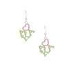 AKA Greek Heartfelt Pride Bling Fish Hook Earrings