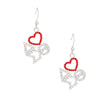 DST Greek Heartfelt Pride Bling Fish Hook Earrings