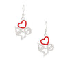 DST Greek Heartfelt Pride Bling Fish Hook Earrings