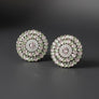 Clip On Pink Green Glass Teardrop Round Earrings