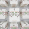 AKA Sorority Heart Pink Green Bling Stud Earrings