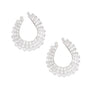 Stud Silver Baguette Crystal Teardrop Earrings Women