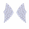 Stud Silver Baguette Crystal Wing Earrings Women