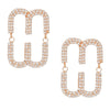 Studs Gold Pave Oval Loop Design Earrings Women