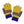 SGRHO Yellow Blue Touch and Grip Knit Winter Gloves