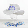 ZPB Sorority Silver Blue Rhinestone Fedora Hat
